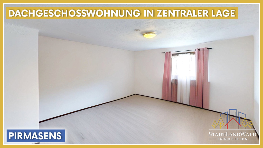 Gepflegte 3-Zimmer-Dachgeschosswohnung in Pirmasens mit ca. 65 m² in ruhiger, zentraler Lage.